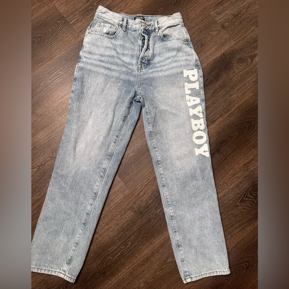 Playboy by PacSun Light Blue High Waisted Straight Leg Jeans size 26 - Picture 3 of 17